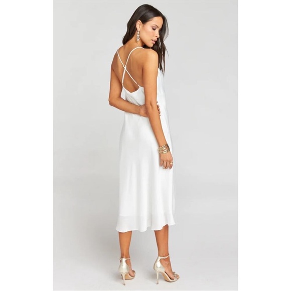 Show Me Your Mumu Verona Cowl Neck White Dress Sz S - Picture 2 of 10